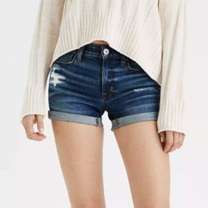 NWT AE Distressed Stretch Denim Midi Shorts